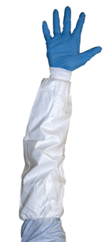picture of Chemsplash Anti-Static Knitted Cuff White Oversleeves - 55gsm - 49.5cm Length Including Cuff - Pair - [BG-2557]