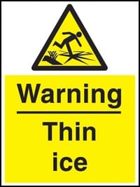 picture of Warning Thin Ice Sign - [AS-WH26]