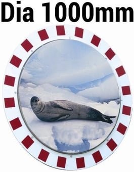 Picture of ROUND ANTI-FROST AND ANTI-CONDENSATION TRAFFIC MIRROR - Dia 1000mm - To View 2 Directions - 6 Year Guarantee - [VL-886AB]