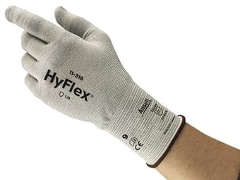 picture of Ansell HyFlex 11-318 Nylon Grey Gloves - AN-11-318