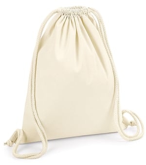 picture of Westford Mill Organic Premium Cotton Gymsack - Natural White - [BT-W260-NAT]