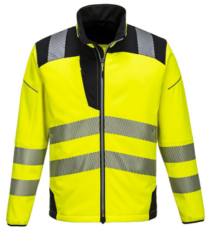 picture of Portwest - Yellow/Black Hi-Vis Softshell Jacket - PW-T402YBR