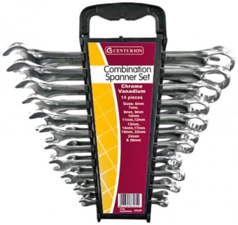 picture of 14 Pieces CV Combination Spanner Set - 6-26mm - Polished Head - [CI-SR09P]