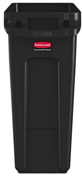 picture of Rubbermaid Slim Jim With Venting Channels - 60L - Black - [SY-1955959] 