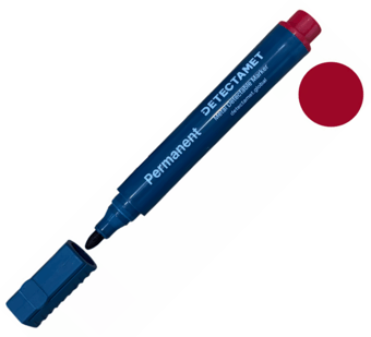 Picture of Detectable Permanent Marker Pen - Red Bullet Tip - Box Deal of 10 - [IH-DT-146-A06-P03-A07] - (LP)