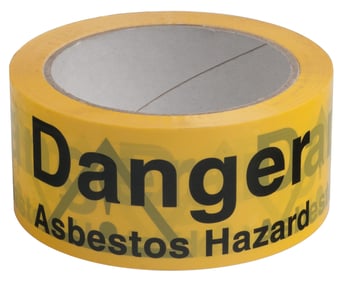 picture of Ultratape Danger Asbestos Black on Yellow Tape - 50mm x 66m - [ULT-06025066ASBED]