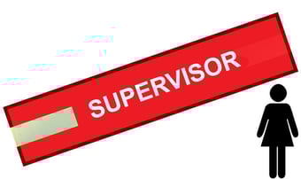 picture of Red - Ladies Pre Printed Arm band - Supervisor - 10cm x 45cm - Single - [IH-ARMBAND-R-SV-W-S]
