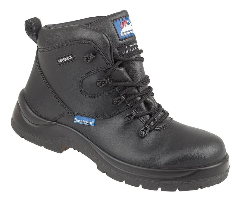 picture of S3 SRC - Black Leather HyGrip "Waterproof" Safety Boot with Metal FreeToe/Midsole PU Sole - Conforms to EN ISO 20344:2004 - BR-5120