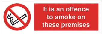 picture of Offence to Smoke on Premises Sign LARGE - 600 X 200Hmm - Rigid Plastic - [AS-PR309-RP]