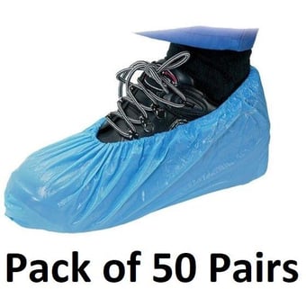 picture of Supreme TTF Disposable CPE Shoe Cover - Non sterilized - Blue - Pack of 50 Pairs - [HT-CPE-SHOE-COVERS]