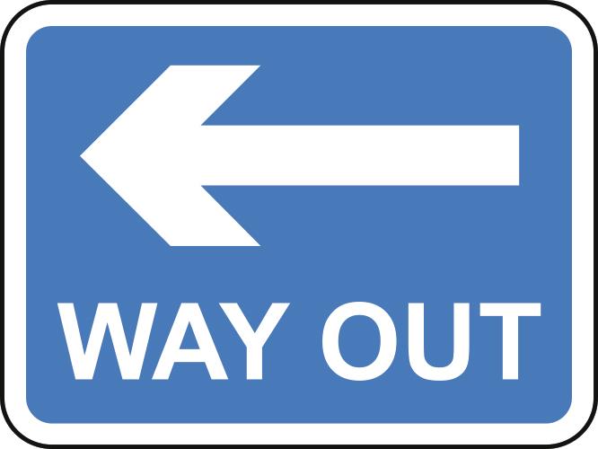 picture of Spectrum 600 x 450mm Dibond ‘WAY OUT Left Arrow’ Road Sign - Without Channel – [SCXO-CI-13083-1]