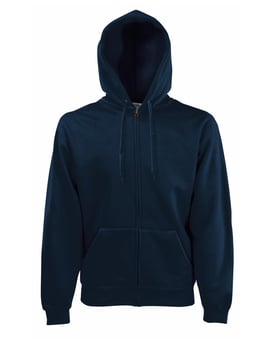 Picture of Fruit Of The Loom Zip Through Hooded Deep Navy Blue Sweatshirt -  BT-62062-DNAV