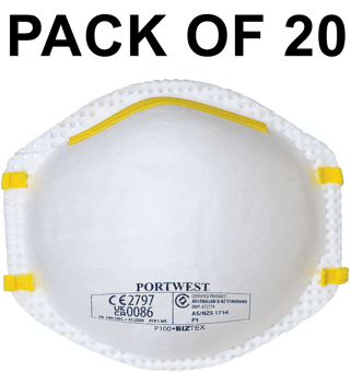 picture of Portwest Dust Mist Respirator P100 - FFP1 - Pack of 20 - [PW-P100]