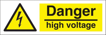 picture of Danger High Voltage Sign LARGE - 600 x 200Hmm - Rigid Plastic - [AS-WA35-RP]