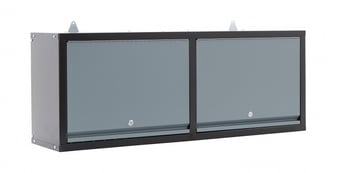 picture of BiGDUG Garage Wall Cupboard - 460h x 1200w x 306d mm - 2 Door - Black & Dark Grey - [BDU-GLWC121]