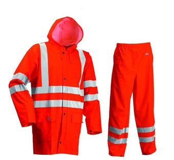 picture of Lyngsoe - Microflex Hi-Viz Jacket and Trouser Set - Orange - LS-LR552-ORANGE