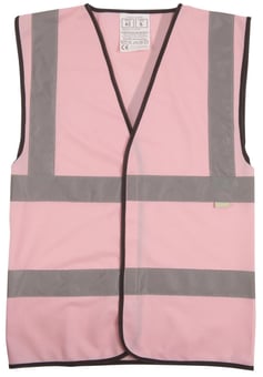 Picture of LIGHT PINK Coloured HiVis Vest (Waistcoat) - Unbeatable Price - BI-62 - (DISC-W)
