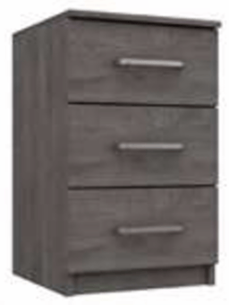 picture of One Call Minnesota 3 Drawer Bedside - Dark Grey Oak - [OCF-ONE-MNS-3DB]