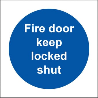 picture of Fire Door Keep Locked Shut SMALL - BS5499 Part 1 & 5 - 80 X 80Hmm - Rigid Plastic - [AS-MA149A-RP]