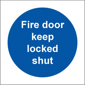 Picture of Fire Door Keep Locked Shut SMALL - BS5499 Part 1 & 5 - 80 X 80Hmm - Rigid Plastic - [AS-MA149A-RP]