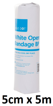 picture of Blue Dot White Open Wove Bandage 5cm x 5m - [CM-30SDWOW55]