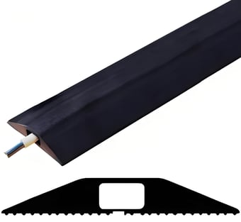 Picture of Vulcascot Superior Office Floor Cable Protector - 14 x 8 mm Channel - Black - Price per meter - [VS-StandardType]