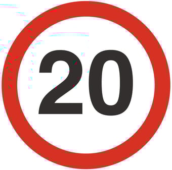 Picture of Traffic 20mph sign - Class 1 Ref BSEN 12899-1 2001 - 450mm Dia - Reflective - 3mm Aluminium - [AS-TR13-ALU]