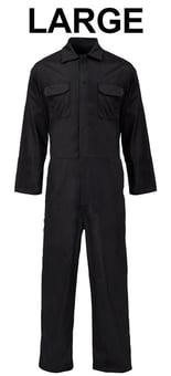 picture of Basic Polycotton Coverall - Black - Size Large - [ST-51703]