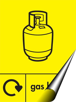 Picture of Recycling Signs - Gas Bottles - 300 X 400Hmm - Self Adhesive Vinyl - [AS-WR60-SAV]
