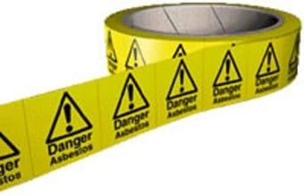 picture of Hazard Labels On a Roll - Danger Asbestos Labels - 50mm x 50mm - 250 Labels - [AS-RO7]