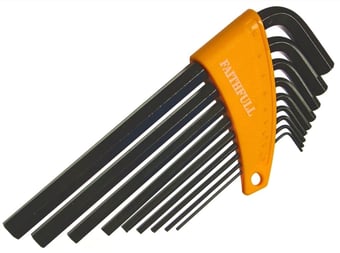 Picture of Faithfull Hexagon Key Long Arm Set of 9 - Metric 1.5-10mm - [TB-FAIHKS9ML]