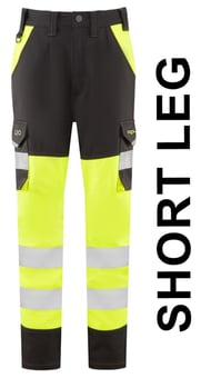 picture of Beckamoor EcoViz Womens Stretch Cargo Trousers - HV Yellow/Anthracite - Short Leg - LE-CL04-Y/AN-S