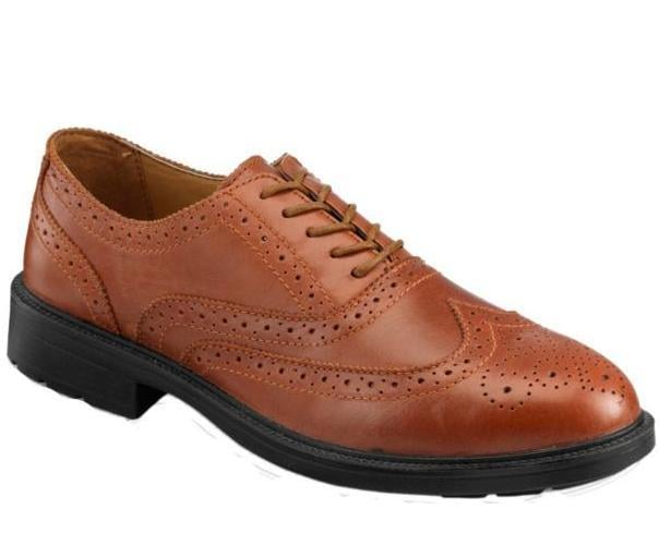 picture of S1P - SRC - Brown Safety Brogue With Steel Mid-sole - Steel Toe Cap - Conforms to EN ISO 20345 S1P SRC - Pair - PS-S76SM