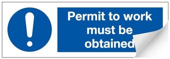 picture of Permit to Work Sign LARGE - 600 x 200Hmm - Self Adhesive Vinyl - [AS-MA105-SAV]