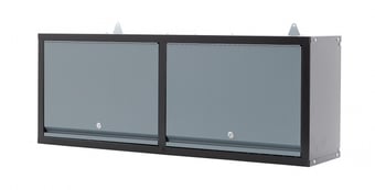 Picture of BiGDUG Garage Wall Cupboard - 460h x 1200w x 306d mm - 2 Door - Black & Dark Grey - [BDU-GLWC121]