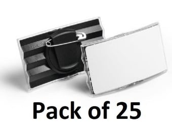 picture of Durable - Convex Name Badge with Combi Clip - 40x75mm - Charcoal - Pack of 25 - [DL-812858]