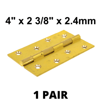 picture of SC Medium Duty Solid Drawn Butt Hinges (1 Pair) - 4" x 2 3/8" x 2.4mm - [CI-CH113L]
