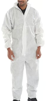 picture of Beeswift - White Disposable Coverall - Type 5/6 - BE-COC10W - (DISC-R)