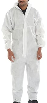 picture of Beeswift - White Disposable Coverall - Type 5/6 - BE-COC10W