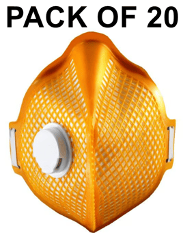 picture of Alpha Solway ORANGE A-3V FFP3 NR Fold Flat Valved Masks Pack of 20 - [AL-A-3V]