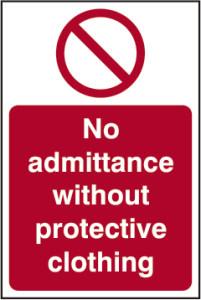 Picture of Spectrum No Admittance Without Protective Clothing - SAV 200 x 300mm - SCXO-CI-11634