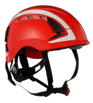 picture of 3M - X5000 Series SecureFit Reflective Red Safety Helmet - Vented - 6-Point Ratchet - 4 Point Chin Strap - [3M-X5005V-CE]