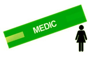 Picture of Lime Green - Ladies Pre Printed Arm band - Medic - 10cm x 45cm - Single - [IH-ARMBAND-G-MED-W-S]