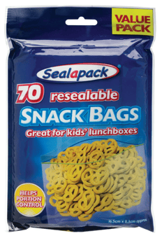 picture of Sealapack Resealable Snack Bags 70 Pack - [ON5-SAP031A]