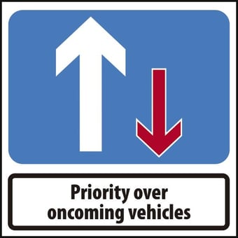 Picture of Spectrum 600 x 600mm Temporary Sign & Frame - Priority To Oncoming Vehicles - [SCXO-CI-14565]