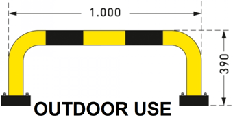 picture of BLACK BULL FLEX Protection Guard - Outdoor Use - (H)390 x (W)1000mm - Yellow/Black - [MV-196.28.678]