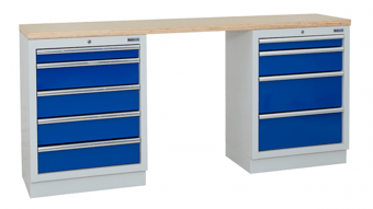 picture of BiGDUG 2041mm Wide Workbench - 5 Drawer Cabinet - 4 Drawer Cabinet - Multiplex Worktop - [BDU-TGC403GBM] - (LP)