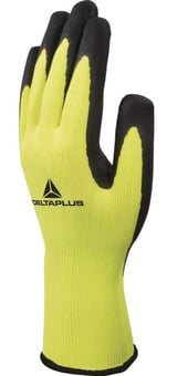 Picture of Delta Plus Fluorescent Yellow-Black Knitted Polyester Gloves - LH-VV733