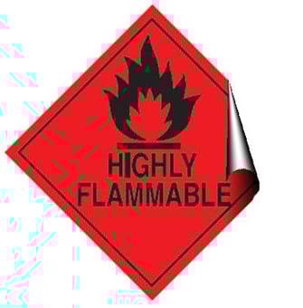 Picture of Highly Flammable Label - 100 X 100Hmm - Self Adhesive Vinyl - [AS-DA3-SAV]