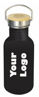 Picture of Branded With Your Logo - Traveller Canteen - Bamboo Lid - Black - 500ml - [IH-PC-C5601BLACK] - (HP)